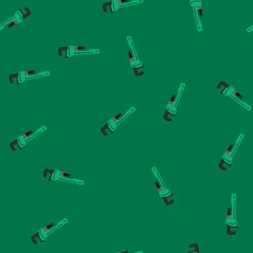 Seamless pattern plumber pipe wrench cartoon vector Stock Illustration