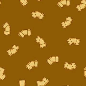 Seamless pattern plumbing pipe elbow cartoon vector Stock Illustration