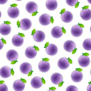 Seamless Pattern with Plums Stock Illustration