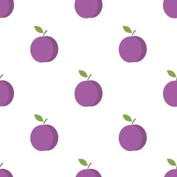 Seamless pattern with plums Stock Illustration