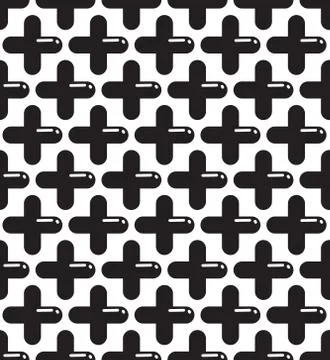 Seamless pattern plus cross symbol. Modern memphis symbol Stock Illustration
