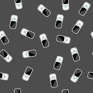 Seamless pattern pm10 air quality monitor cartoon vector Illustration