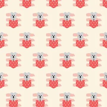 Seamless pattern pocket animal koala design イラスト素材