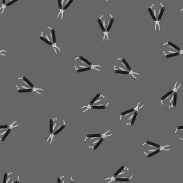 Seamless pattern pocket knife tool cartoon vector Stock Illustration