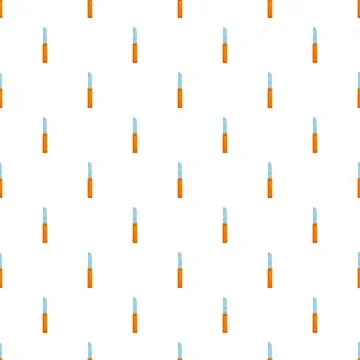 Seamless pattern of pocket knives with orange handles and blue blades Illustration