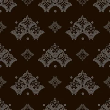 Seamless pattern with point and flower in Art Nouveau style. Stock Illustration