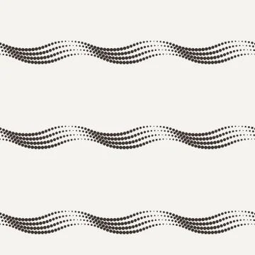 Seamless pattern of the points collected by the wavy lines Stock Illustration