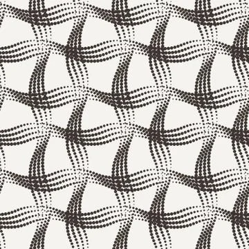 Seamless pattern of the points collected by the wavy lines Illustrazione stock