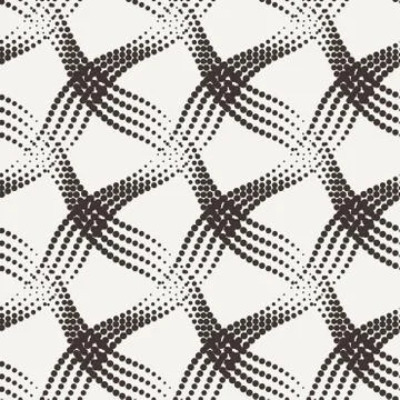 Seamless pattern of the points collected by the wavy lines Stock Illustration