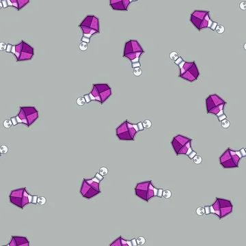 Seamless pattern Poison potion bottle with skull stopper symbol Stock Illustration