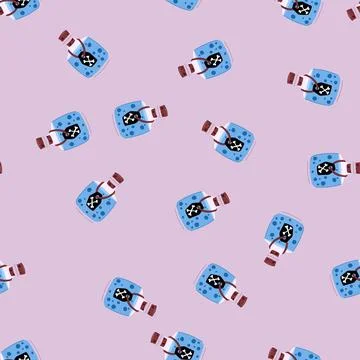 Seamless pattern poison potion bottle showing crossbones danger symbol Stock Illustration