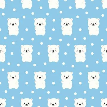 Seamless pattern with polar bear cubs. Stock-Illustration