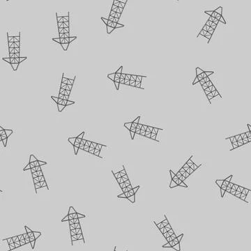 Seamless pattern pole electric pylon cartoon vector Stockillustratie