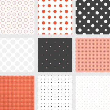 Seamless pattern Polka dot collection Stockillustratie