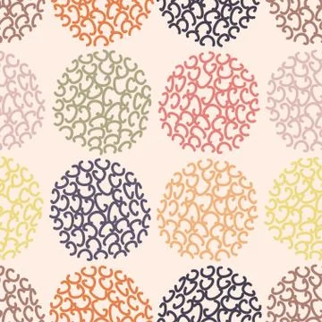 Seamless pattern polka dot doodle texture  Stock Illustration
