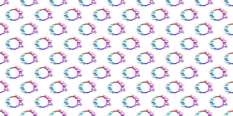 Seamless pattern with polka dot ornament with glitch effect Stock Illustration