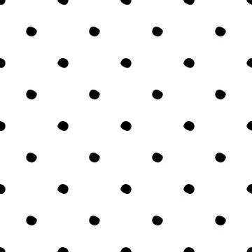 Seamless pattern with polka dot on white background. Simple design for fabric 스톡 일러스트