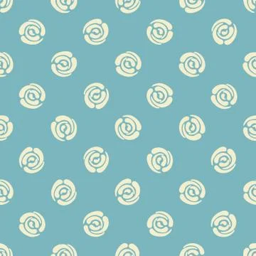 Seamless pattern with polka dots (abstract roses) Stock Illustration