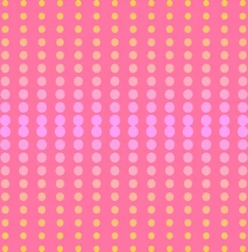 Seamless pattern with polka dots in pink and yellow colors Stock Illustration