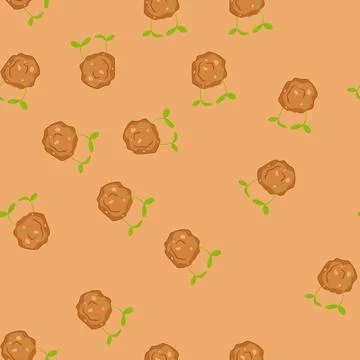Seamless pattern pollinators grass seed bomb cartoon vector 库存插图