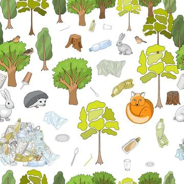 Seamless pattern. Pollution of the environment Stock Illustration