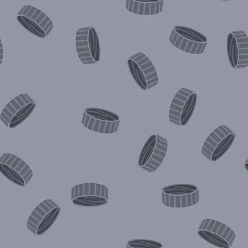 Seamless pattern pollution plastic bottle cap cartoon vector Illustrazione stock