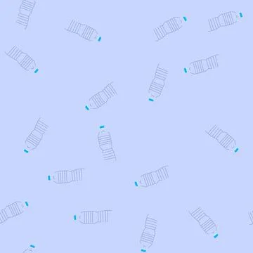Seamless pattern pollution plastic water bottle cartoon vector Stock Illustration