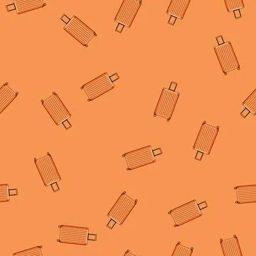 Seamless pattern polycarbonate hard shell suitcase cartoon vector Stockillustratie