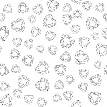 Seamless pattern with polygonal heart . Vector background Stock Illustration
