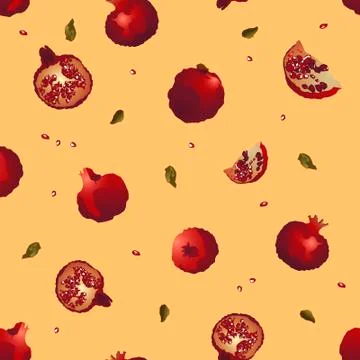 Seamless pattern pomegranate Stock Illustration