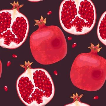 Seamless pattern with pomegranate Stock Illustration