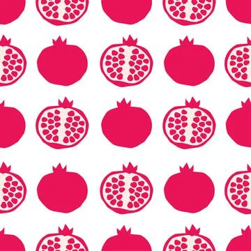 Seamless pattern with pomegranate Stock Illustration