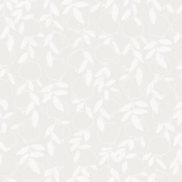 Seamless pattern. Pomegranate tree branches with fruit. Outlined vector illus Stock Illustration