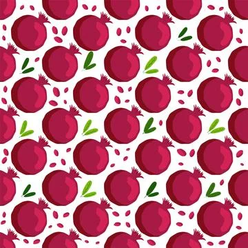 Seamless pattern with pomegranates. Decorative patterns of the pomegranate .. Ilustração Stock