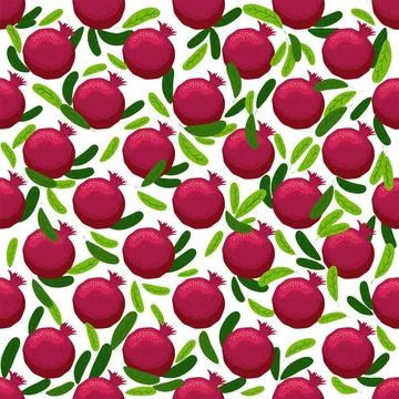 Seamless pattern with pomegranates. Decorative patterns of the pomegranate .. Ilustração Stock