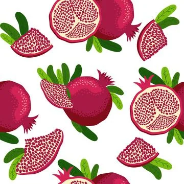 Seamless pattern with pomegranates. Decorative patterns of the pomegranate .. 스톡 일러스트