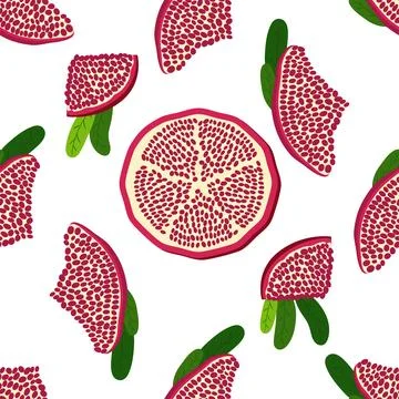 Seamless pattern with pomegranates. Decorative patterns of the pomegranate fr Stock Illustration