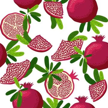 Seamless pattern with pomegranates. Decorative patterns of the pomegranate .. 스톡 일러스트