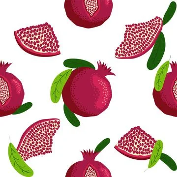 Seamless pattern with pomegranates. Decorative patterns of the pomegranate .. Stock Illustration