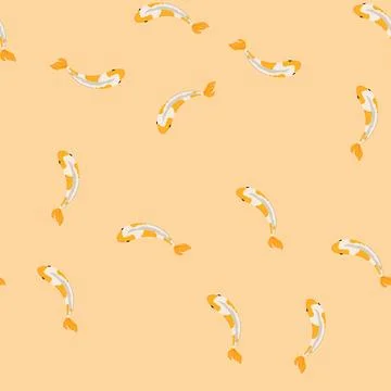 Seamless pattern pond koi fish carp cartoon vector Illustrazione stock