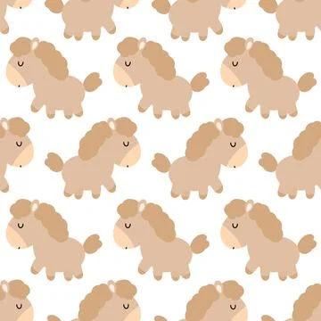 Seamless pattern with pony Stock Illustration