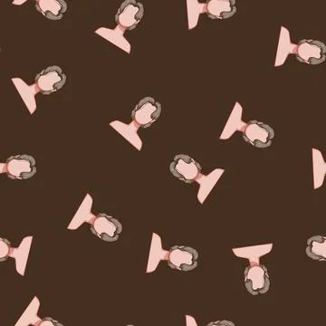 Seamless pattern ponytail hairstyles for men cartoon vector 스톡 일러스트