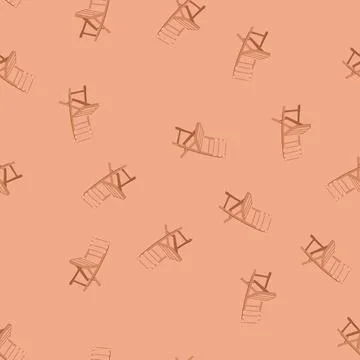 Seamless pattern poolside deck chair cartoon vector 库存插图