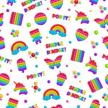 Seamless pattern Pop it, Simple Dimple. Vector. Stock Illustration