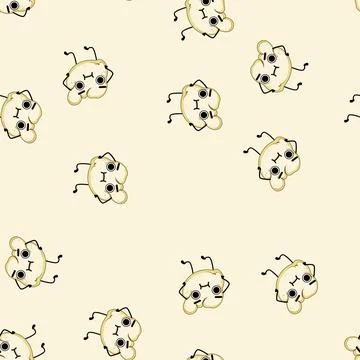 Seamless pattern pop popcorn character cartoon vector Stock Illustration