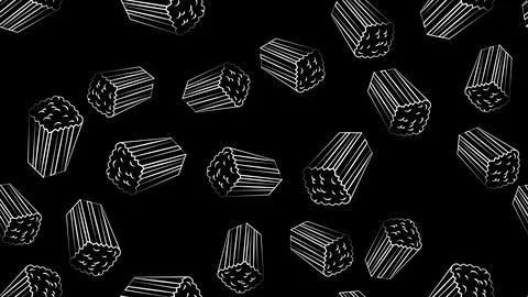 Seamless pattern with popcorn box on white background. Hand drawn vector illu イラスト素材