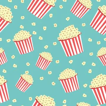 Seamless pattern of popcorn Stock Illustration