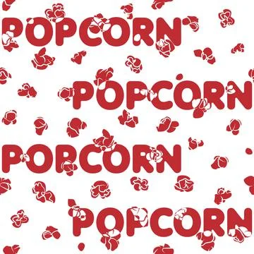 Seamless pattern with popcorn. Stock Illustration