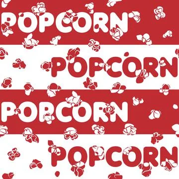 Seamless pattern with popcorn. Stock Illustration