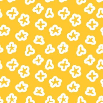 Seamless pattern with popcorn. Pop corn yellow background.Graphic Design for  Stock Illustration